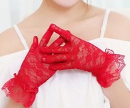 Blonde handsker, røde